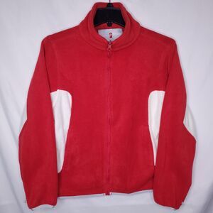 Alpine Design Fleece Jacket Womens XL Red, White Full Zip Ski